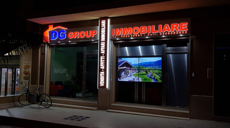 insegna a cassonetto dg group immobiliare