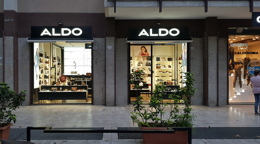 insegna a cassonetto aldo